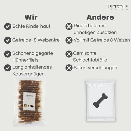 Petstyle Living - Gedrehte Stöcke mit Ente 12,5 cm - 30 Stück 