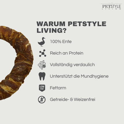 Petstyle Living – Gepolsterte Ringe mit Entenmotiv, 19 cm – 5er-Pack