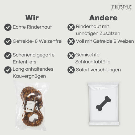 Petstyle Living – Gepolsterte Ringe mit Entenmotiv, 19 cm – 5er-Pack