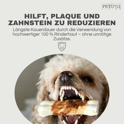 Petstyle Living - Gepresste Knochen mit Hühnchen 10 cm - 20 Stück