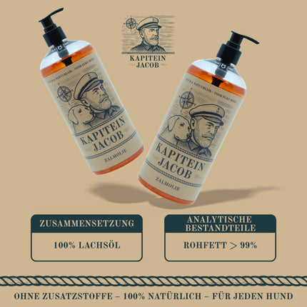 Captain Jacob – Lachsöl für Hunde – 0,5 Liter