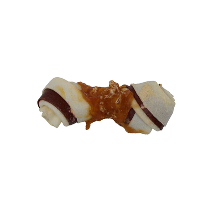 Petstyle Living - Geknotete Knochen mit Huhn & Rind, mehrfarbig, 7,5 cm - 25 Stück