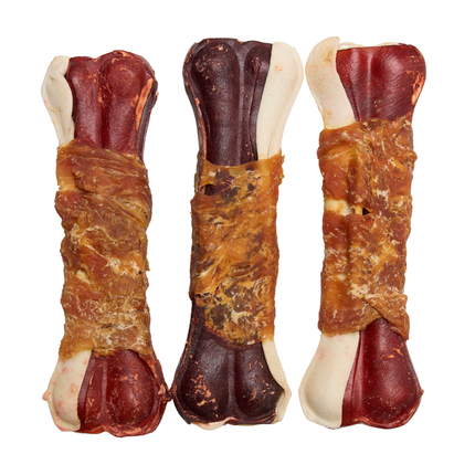 Petstyle Living – Gepresste Knochen mit Huhn & Rind, mehrfarbig, 16 cm – 6er-Pack