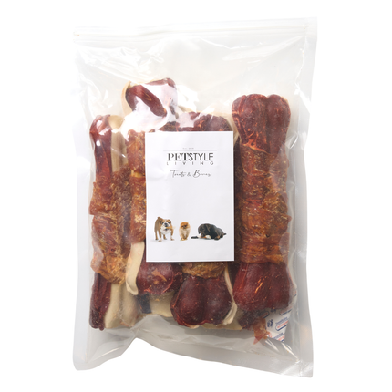 Petstyle Living – Gepresste Knochen mit Huhn & Rind, mehrfarbig, 16 cm – 6er-Pack