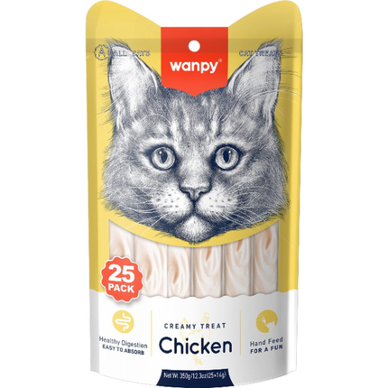 Wanpy - Cremige Leckerlis zum Schlecken - Huhn - 25 Stück