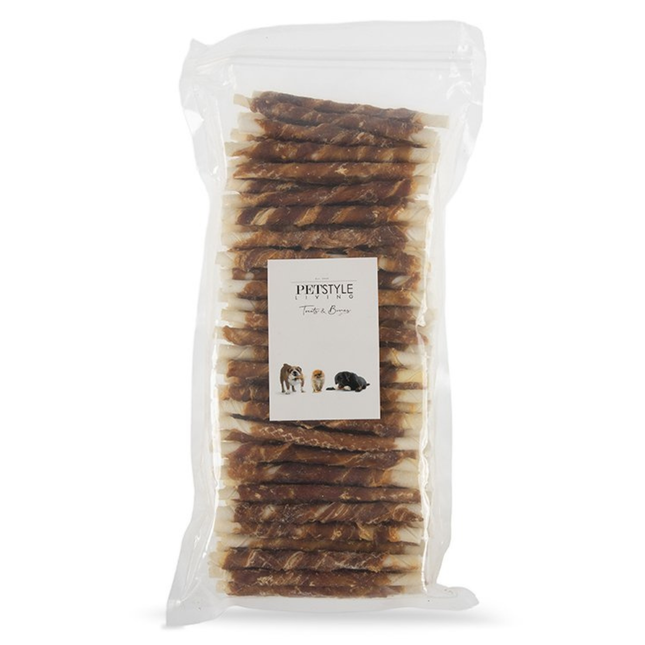 Petstyle Living - Gedrehte Stöcke mit Entenmotiv, 12,5 cm - 100 Stück