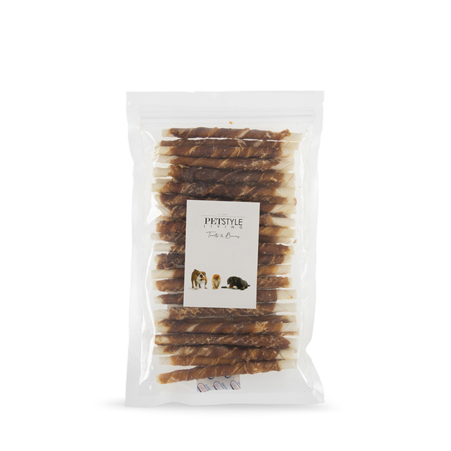 Petstyle Living - Gedrehte Stöcke mit Ente 12,5 cm - 30 Stück 