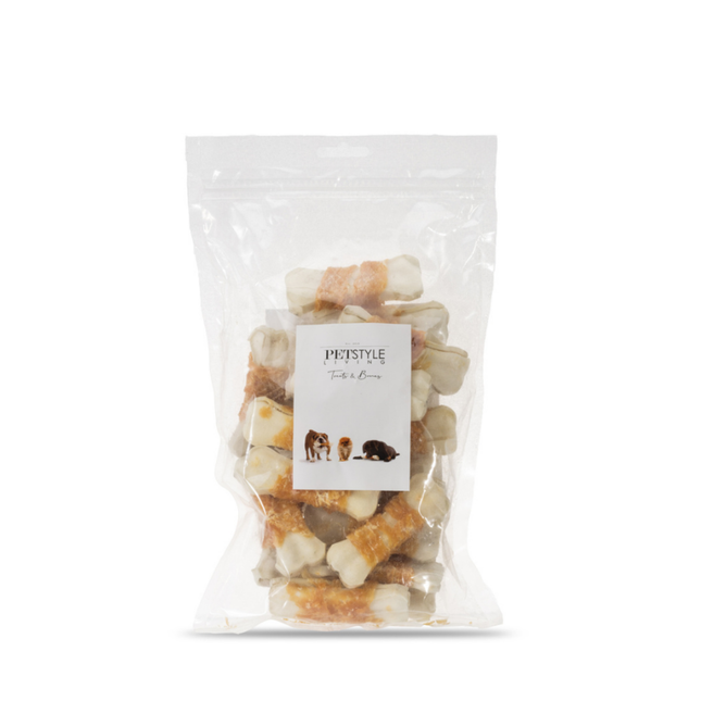 Petstyle Living - Gepresste Knochen mit Hühnchen 7,5 cm - 20 Stück 