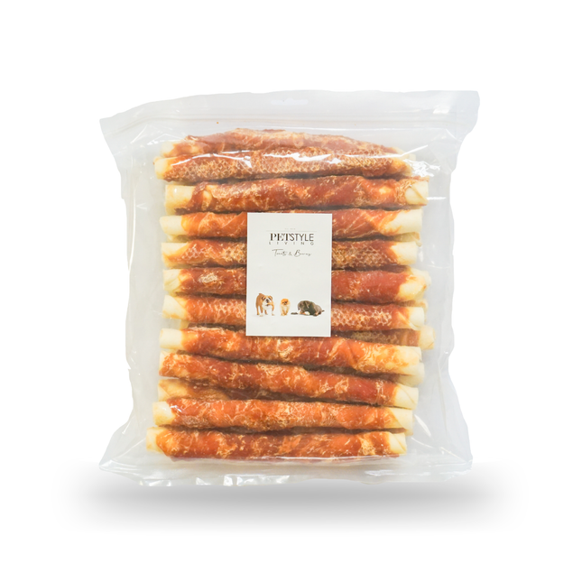 Petstyle Living - Kauknochen mit Huhn 20 cm - 20 Stück