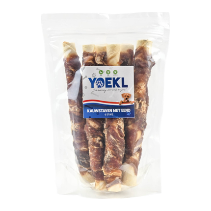 YOEKL – Kaustäbchen mit Entenmotiv, 20 cm, 6 Stück 