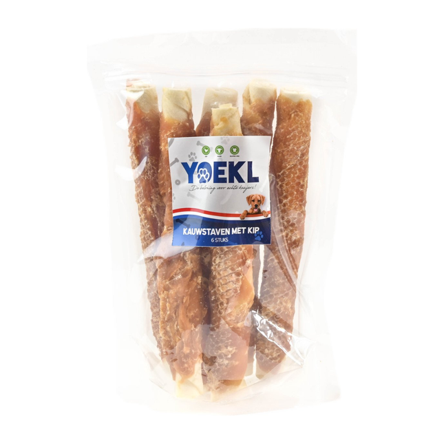 YOEKL – Kaustäbchen mit Hühnchen, 20 cm, 6 Stück